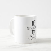 Er stellt mein Soul Bibelverse wieder her Kaffeetasse (Vorderseite Links)