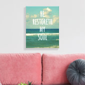 Er stellt mein Soul Bibelverse wieder her Leinwanddruck (Insitu (Wohnzimmer))