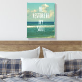 Er stellt mein Soul Bibelverse wieder her Leinwanddruck (Insitu (Schlafzimmer))