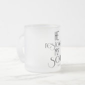 Er stellt mein Soul Bibelverse wieder her Mattglastasse (Vorderseite Links)