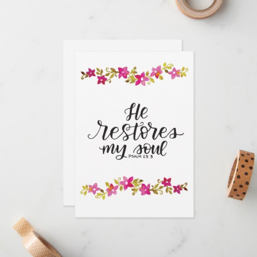 Er stellt meine Soul-Karte wieder her Mitteilungskarte (Vorderseite/Rückseite Beispiel)