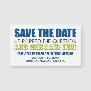 Er stellte die Frage   Hochzeit Save the Date Magnetkarte