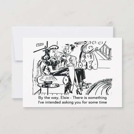 Er stellte die Frage, lustig Save The Date (Vorderseite)