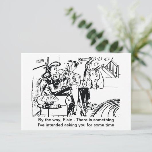 Er stellte die Frage, lustig Save The Date (Stehend Vorderseite)