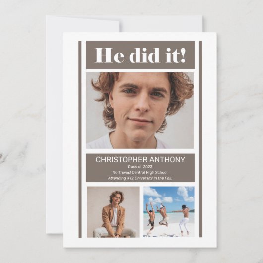 Er tat es einfach Minimalistischen griechischen Ab Ankündigung (Vorderseite)