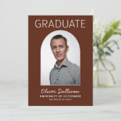 Er tat es Foto Burgundy Abschluss Einladung (Stehend Vorderseite)