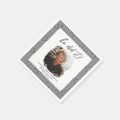 Er tat es kohlegeometrisches Foto Abschluss Nicker Serviette (Ecke)