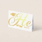 Er tat es Party Einladung 1 Foto Foil Card (Vorderseite)