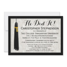 Er tat es Tassel Uni-Abschluss