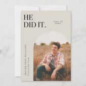 Er tat es, um Arch Abschluss Ankündigung (Vorderseite)