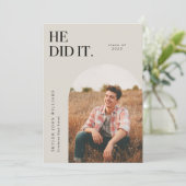 Er tat es, um Arch Abschluss Ankündigung (Stehend Vorderseite)