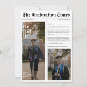 Er tat es Zeitung 2025 Graduation Party Foto Einladung (Vorderseite)