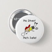 Er taucht ein Er ist sicher Button (Vorne & Hinten)