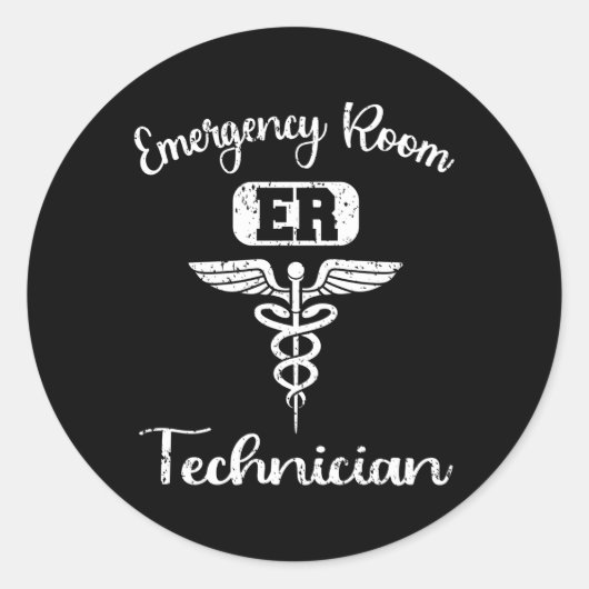 Er Tech Emergency Room Technologen Techniker Runder Aufkleber (Vorderseite)