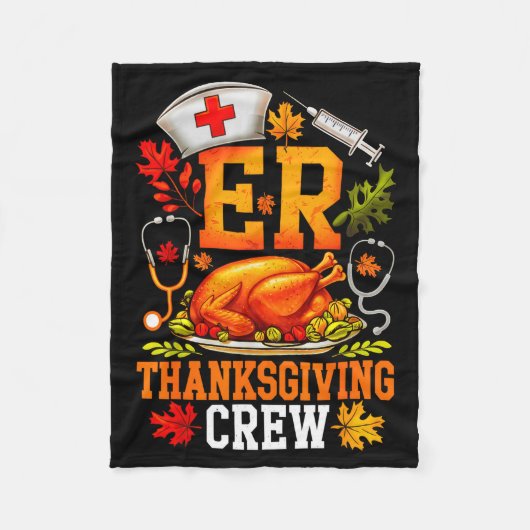 Er Thanksgiving Crew Nurse Emergency Room Register Fleecedecke (Vorderseite)