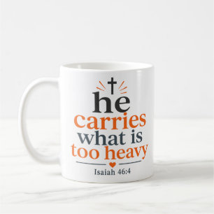 Er trägt, was zu schwer ist Biblische Wahrheitszit Kaffeetasse