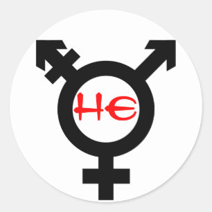Er Transgender Runder Aufkleber