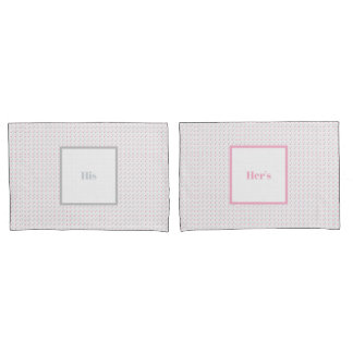 Er und sie sind mit rosa und grauem Polka Dot Kissenbezug