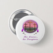Er vergibt Christliche Geschenke Button (Vorne & Hinten)
