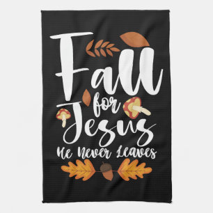 Er Verlasse nie Erntedank Christus für Jesus herun Geschirrtuch