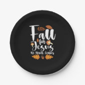 Er Verlasse nie Erntedank Christus für Jesus herun Pappteller (Vorderseite)