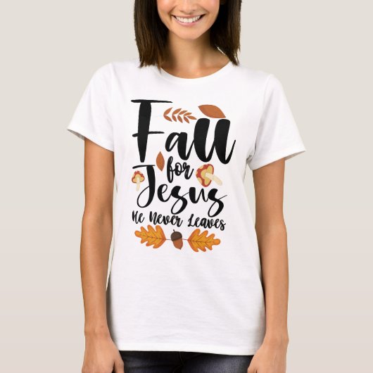 Er Verlasse nie Erntedank Christus für Jesus herun T-Shirt (Vorderseite)