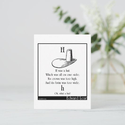 Er war ein Hut Postkarte (Stehend Vorderseite)