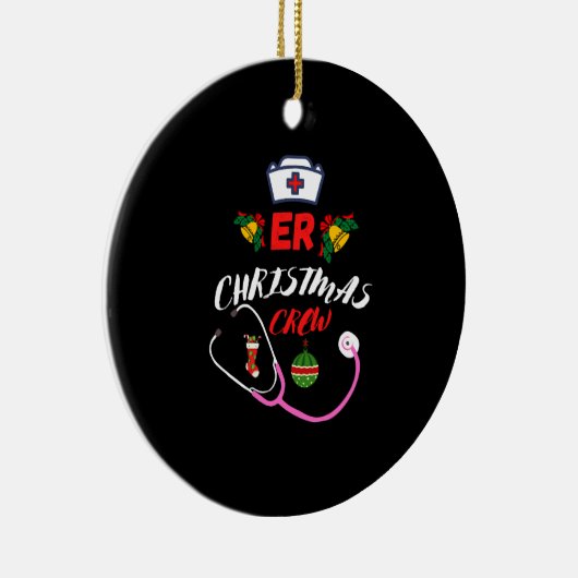 ER Weihnachts-Crew Keramik Ornament (Rechts)