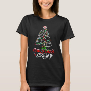 ER Weihnachts-Crew Xmas Beleuchtung Krankenschwest T-Shirt