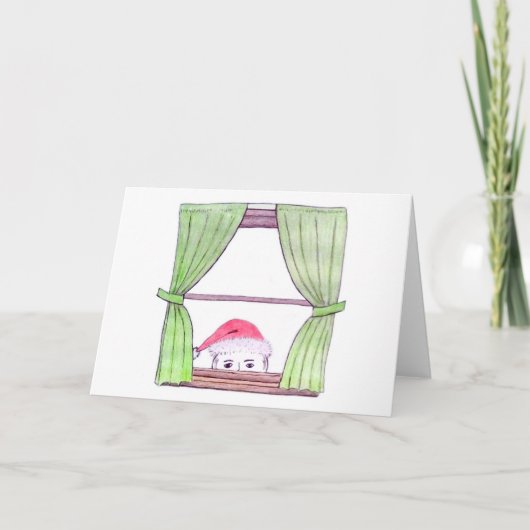 Er weiß... Blank Christmas Card Dankeskarte (Vorderseite)