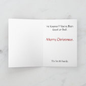 Er weiß es. . ., Eine Weihnachtskarte Feiertagskarte (Innenseite)