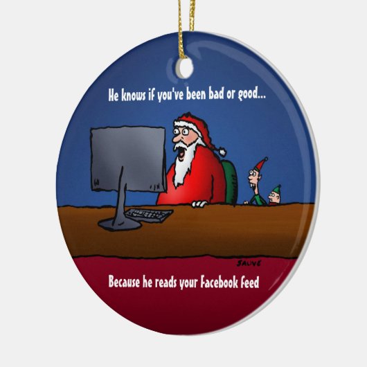 Er weiß, ob du ein schlechter Funny Santa Ornament (Links)