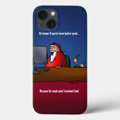 Er weiß, ob du ein schlechter Weihnachtsmann warst Case-Mate iPhone Hülle (Rückseite)