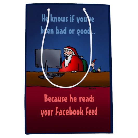 Er weiß, ob du ein schlechter Weihnachtsmann warst Mittlere Geschenktüte (Vorderseite)