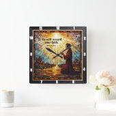 Er wird deinen Glauben belohnen. Hebräisch 11 Quadratische Wanduhr (Zuhause)