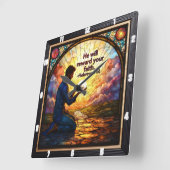 Er wird deinen Glauben belohnen. Hebräisch 11 Quadratische Wanduhr (Winkel)