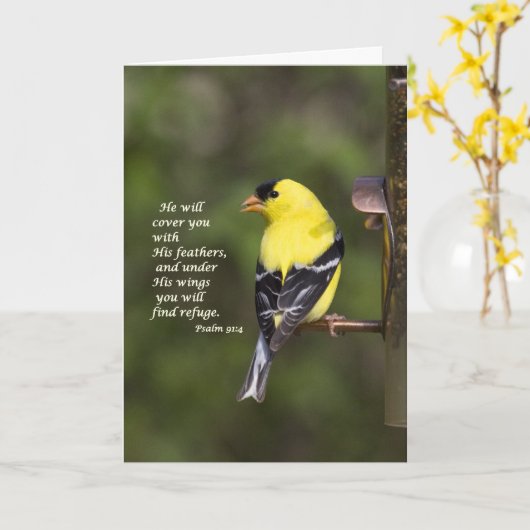 Er wird dich mit seinen Federn bedecken Karte (Gelbe Blume)