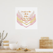 Er wird dich mit seinen Flügeln Psalmen Verse bede Poster (Küche)