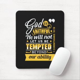 Er wird dich nicht versuchen lassen – Bibelvers Mousepad