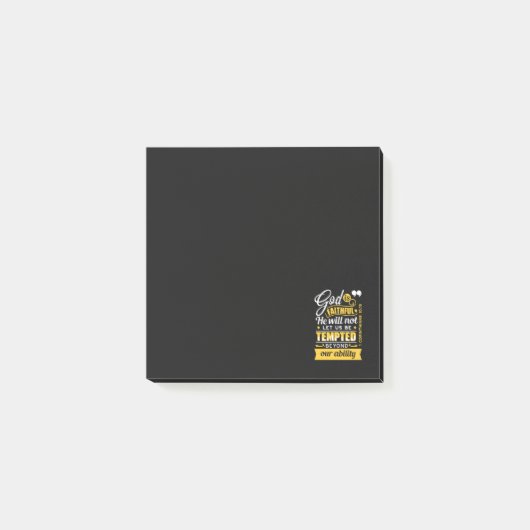 Er wird dich nicht versuchen lassen – Bibelvers Post-it Klebezettel (Vorderseite)