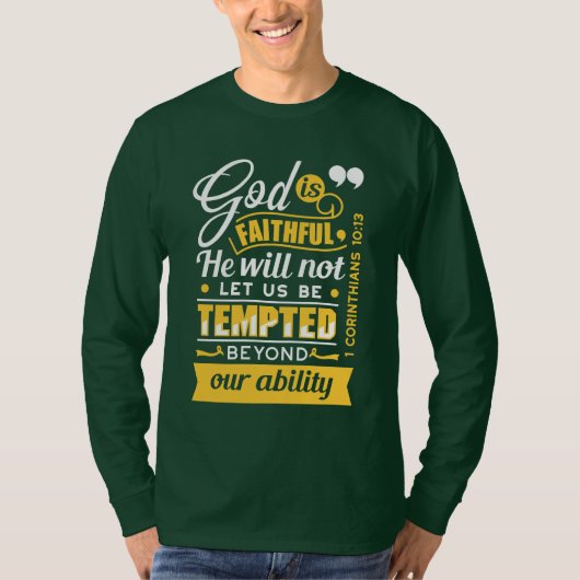 Er wird dich nicht versuchen lassen – Bibelvers T-Shirt (Vorderseite)