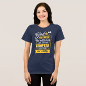 Er wird dich nicht versuchen lassen – Bibelvers Tri-Blend Shirt (Vorderseite voll)