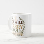 Er wird dich tragen Christliches Bibelzitat Kaffeetasse (Vorderseite Links)