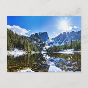 Er wird die Berge inspirierendes Foto Zitat zu bew Postkarte