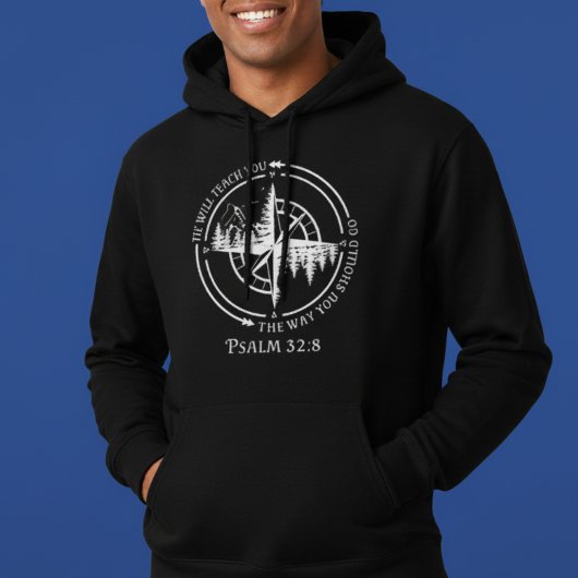 Er wird dir Psalm 32:8 Compass Mountain lehren Hoodie