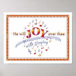 "Er wird Joy..." Biologisches Zitat mit Musiknoten Poster