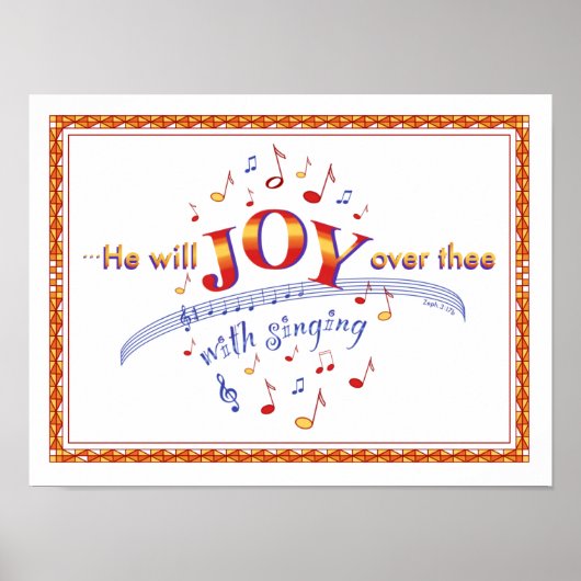 "Er wird Joy..." Biologisches Zitat mit Musiknoten Poster (Vorne)