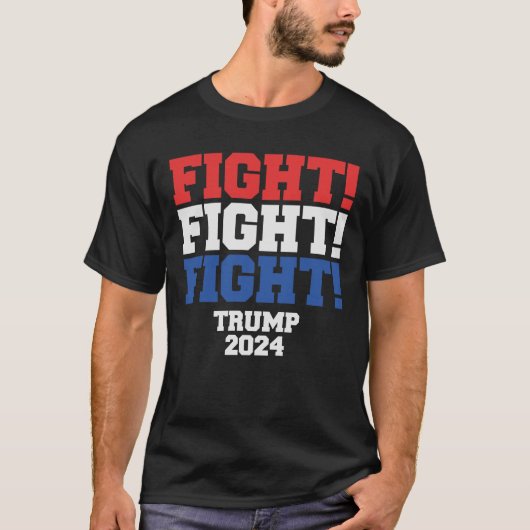 Er wird nie aufhören zu kämpfen, um Amerika Trump T-Shirt (Vorderseite)