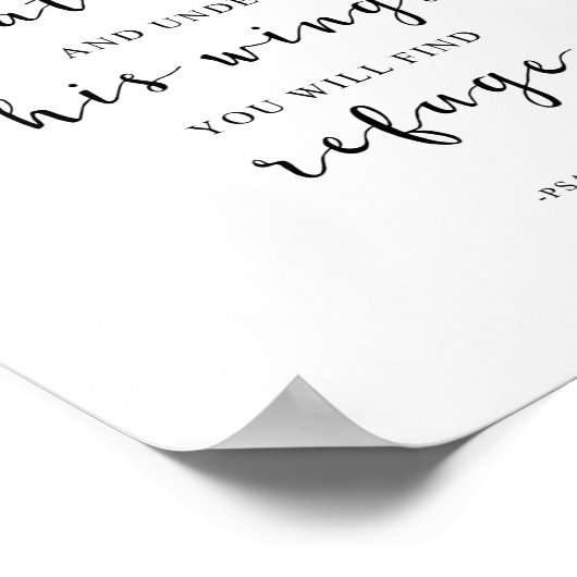 Er wird Sie mit seinen Federn bedecken, Psalm 91:4 Poster (Ecke)