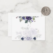 Er wird uns, lila Aquarellfarbenflorentafel liefer Mitteilungskarte (Vorderseite/Rückseite Beispiel)